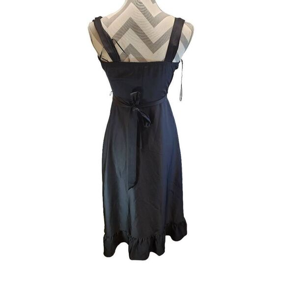 Blue Rain Black Sleeveless Ruffle Wrap Dress Size S J7 - Picture 8 of 9